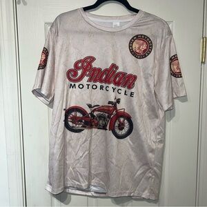 Indian Motorcycle Lightweight T-Shirt  Men’s Sz LG Indian emblem on both Sleeves